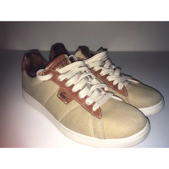 Other - Summer Lacoste canvas/leather tennis shoes sz 9.5
